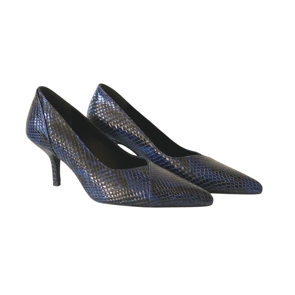 Anine Bing Devon Python Snake Pumps EU 36 US 6 Blue Black Heels
